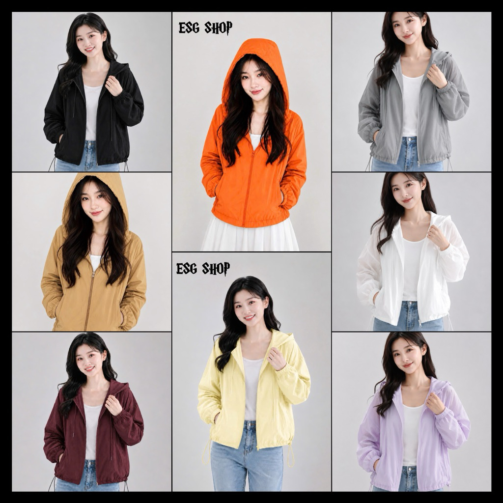 [Màu mới 2026] Áo Gió Su (lót lụa)Kiểu Dáng Crotop Thông Hơi Thoáng Khí Có Mũ Dây Rút Chống Nắng