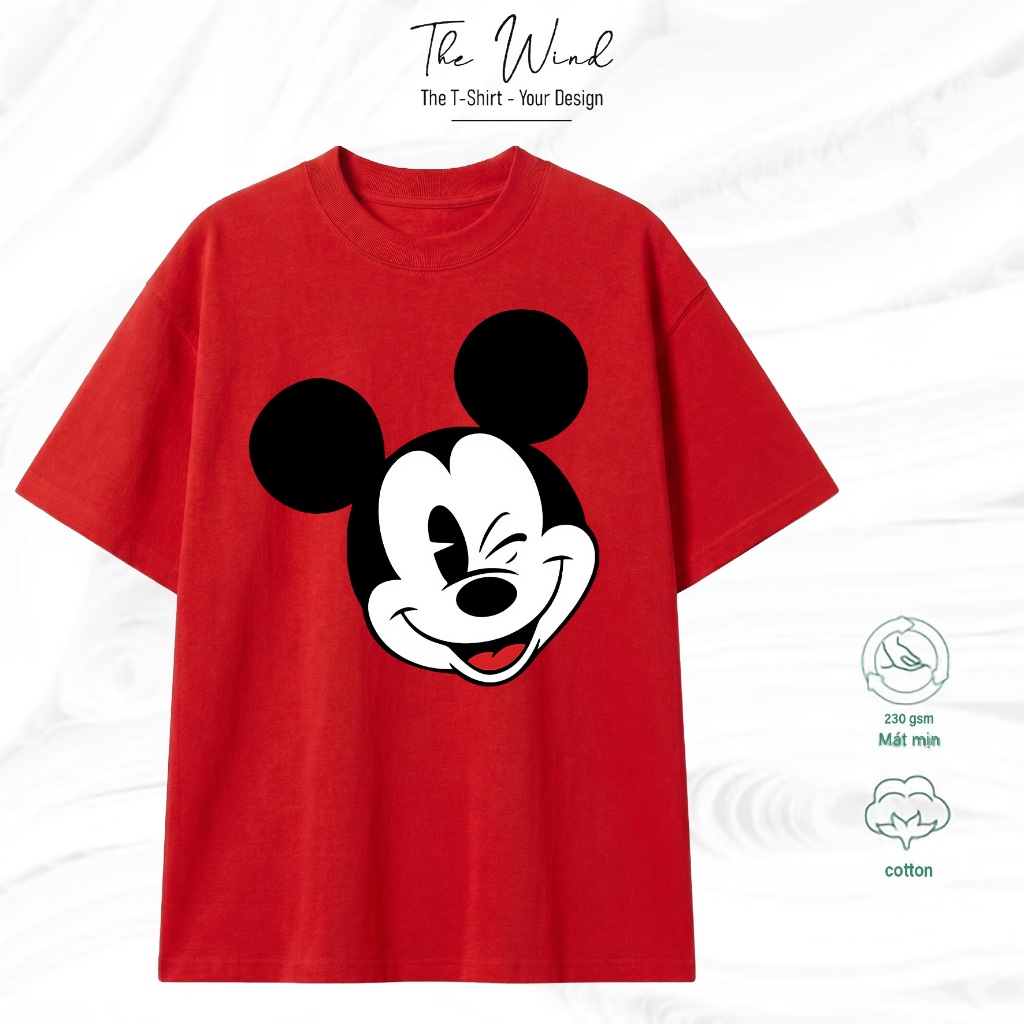 Áo thun hoạt hình Mickey MK68 unisex nam nữ form rộng