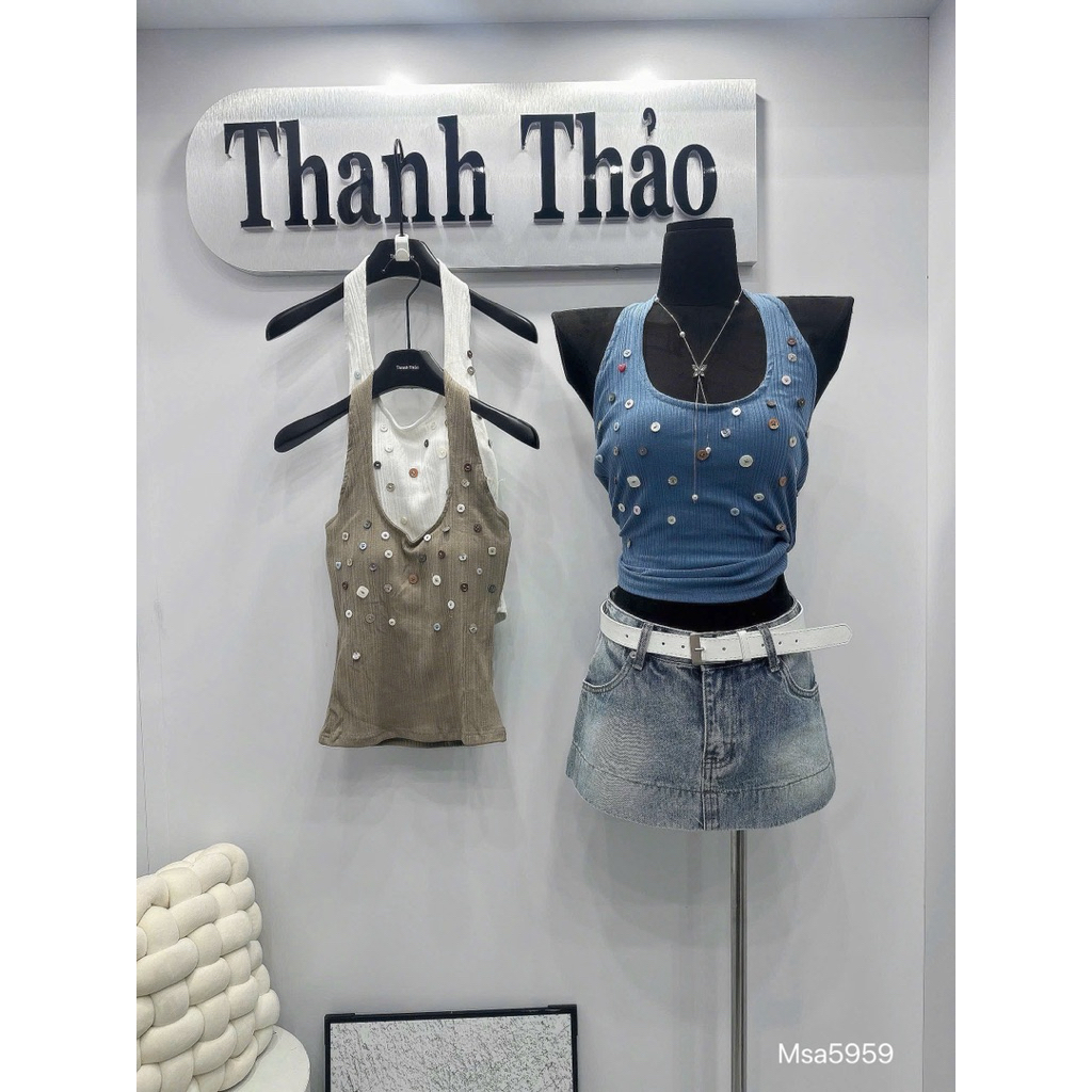 Áo ba lỗ cúc kèm đệm ngực