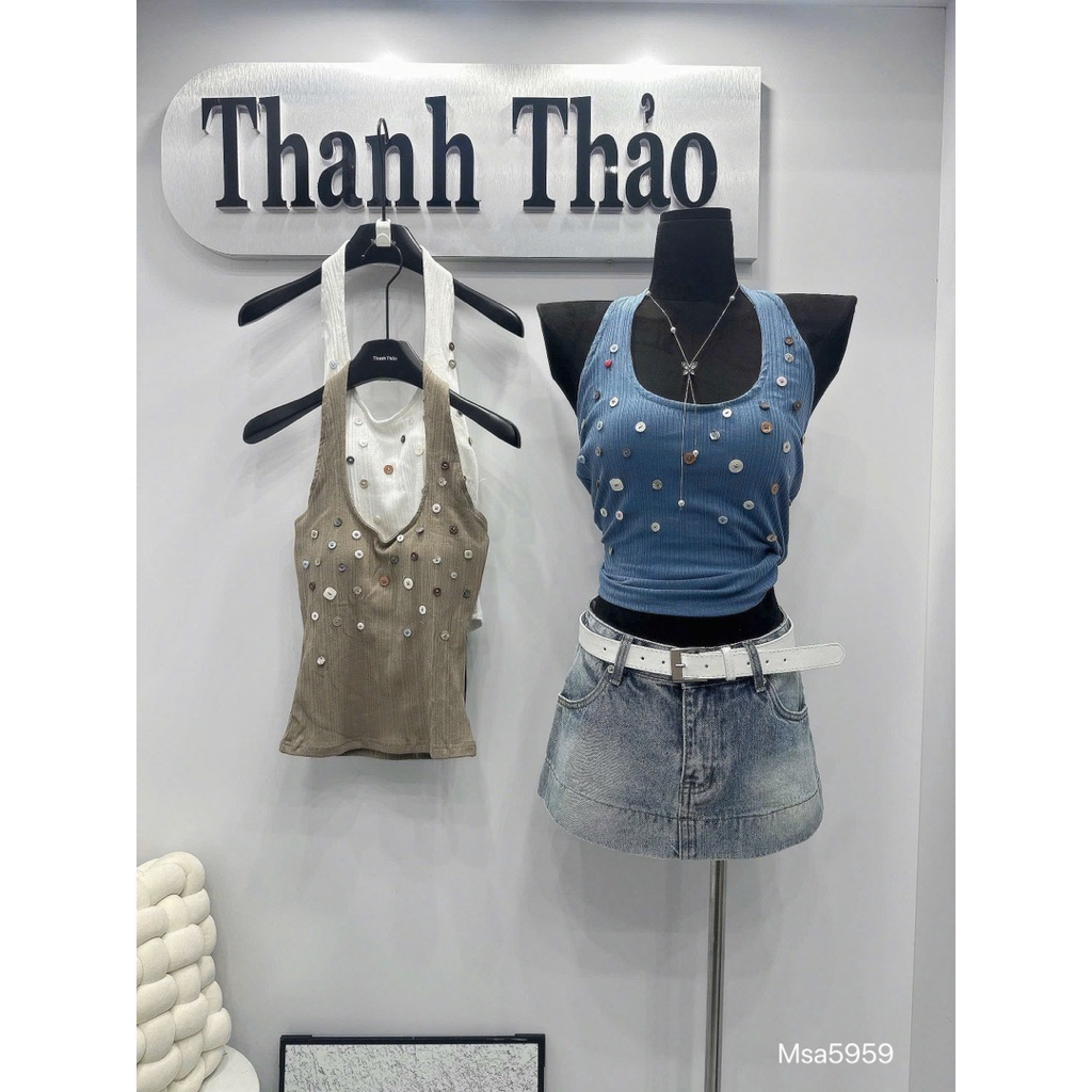 Áo ba lỗ cúc kèm đệm ngực