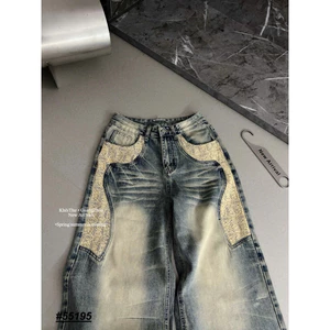 💥 Quần Jean pha ren chất liệu mềm đẹp form lên nét căng chuẩn hàng L1-QCCC SIZE SML