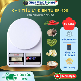 Cân Điện Tử Nhà Bếp SF-400 Cao Cấp 10kg – Chính Xác Đến Từng Gam, Tặng Kèm Pin Làm Bánh & Cân Gia Vị | GigaMax Home