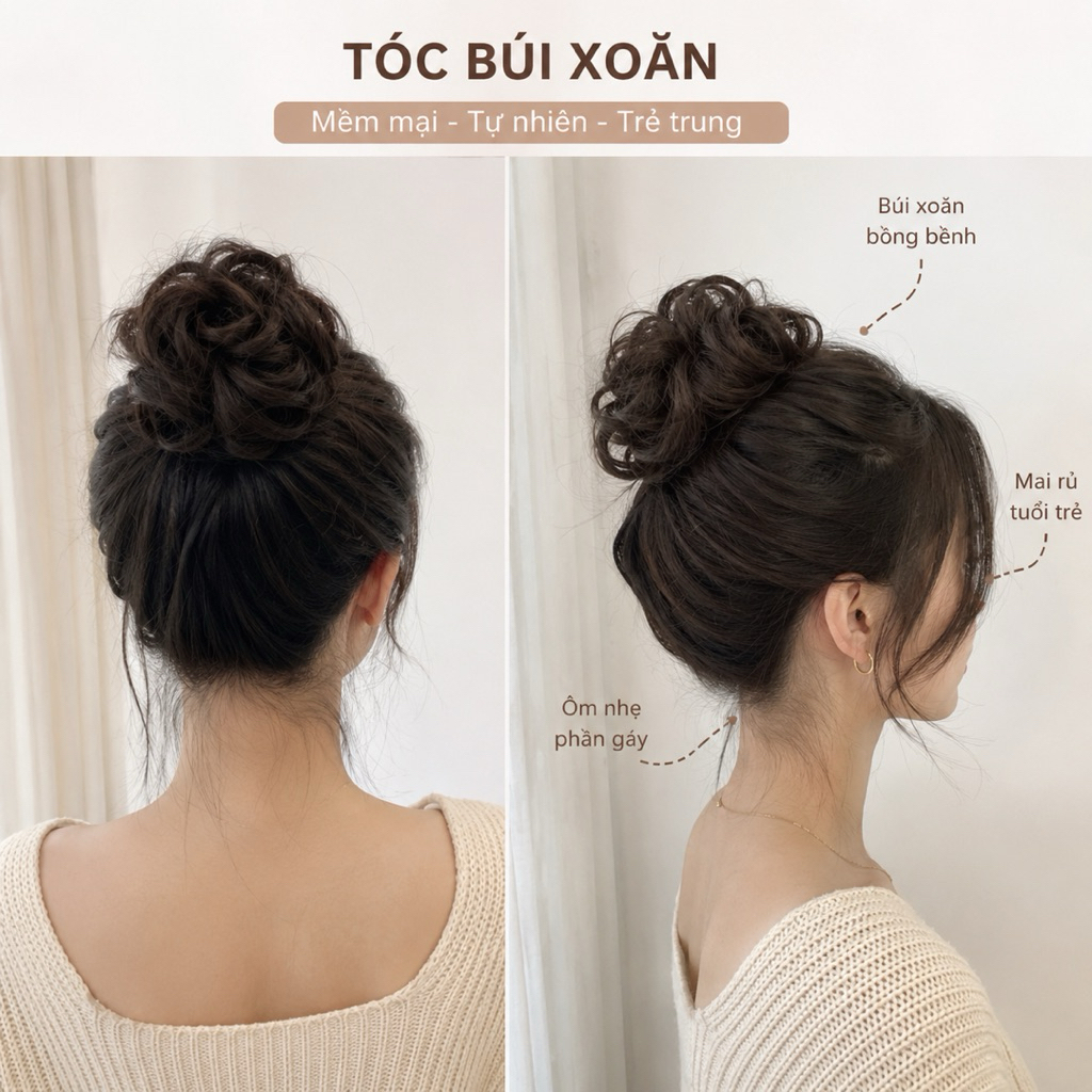 [GIÁ ƯU ĐÃI] TÓC GIẢ BÚI CÁC LOẠI CHO NỮ LÀM DÀY TÓC HÀNG CAO CẤP CỰC TỰ NHIÊN