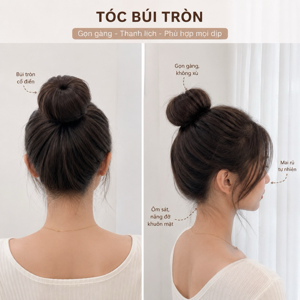 [GIÁ ƯU ĐÃI] TÓC GIẢ BÚI CÁC LOẠI CHO NỮ LÀM DÀY TÓC HÀNG CAO CẤP CỰC TỰ NHIÊN