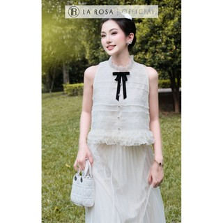Set Váy Dáng Dài La Rosa Áo Cổ Yếm Phối Nơ Nổi Bật Kèm Chân Váy Maxi Lưới Dáng Xòe Sang Chảnh A1105 - CV1082