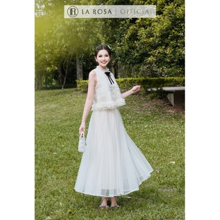 Set Váy Dáng Dài La Rosa Áo Cổ Yếm Phối Nơ Nổi Bật Kèm Chân Váy Maxi Lưới Dáng Xòe Sang Chảnh A1105 - CV1082