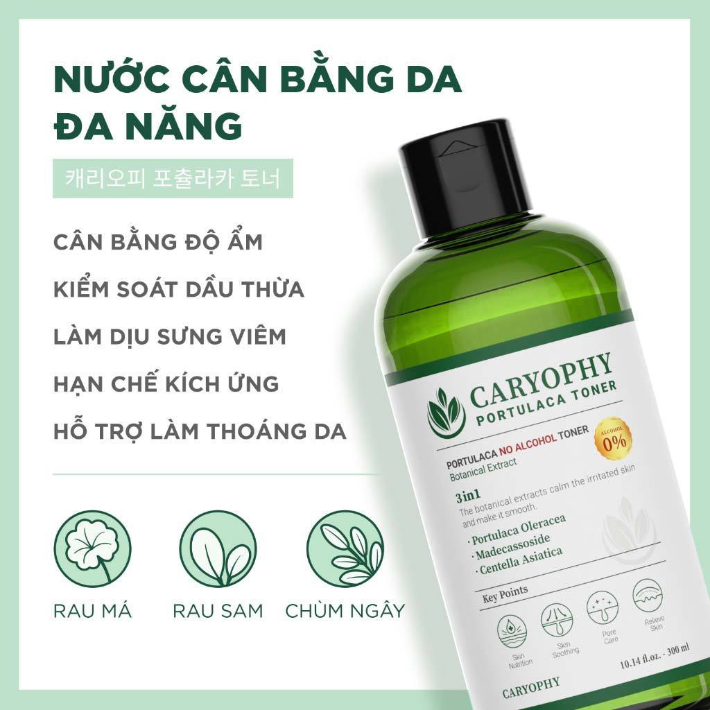 Nước Hoa Hồng Giảm Mụn Caryophy Portulaca Toner cấp ẩm ngừa mụn 300ml Vanilla Cosmetics