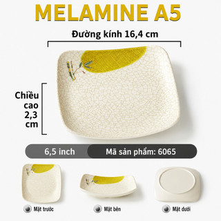 Đĩa Phíp Phíp ( Melamine A5 ) Hoa Văn Hình Lá Tre Dùng Cho Nhà Hàng Khách Sạn 6065