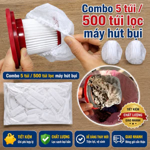 Combo 500 lưới lọc máy hút bụi cầm tay, lõi lọc, túi lọc máy hút bụi tiện lợi dùng 1 lần - Túi lọc cặn bẩn.