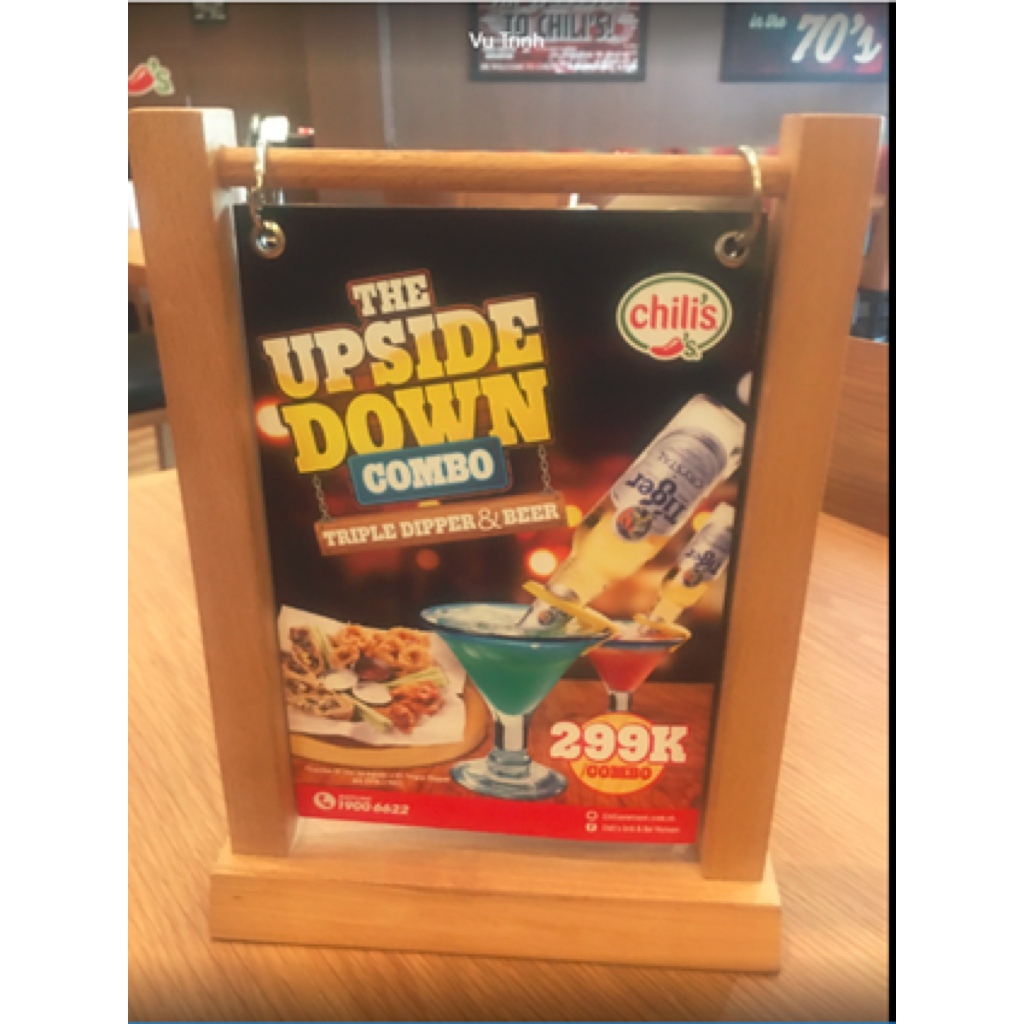 Menu Để Bàn Khung Treo Bằng Gỗ Cao Cấp, Standee Để Bàn A5 Cho Nhà Hàng Quán Cà Phê