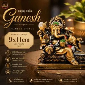 Tượng Decor Mini Thần Voi Ganesha 11cm Trang Trí Taplo ô tô hoặc Kệ Trang Trí Nhỏ Xinh