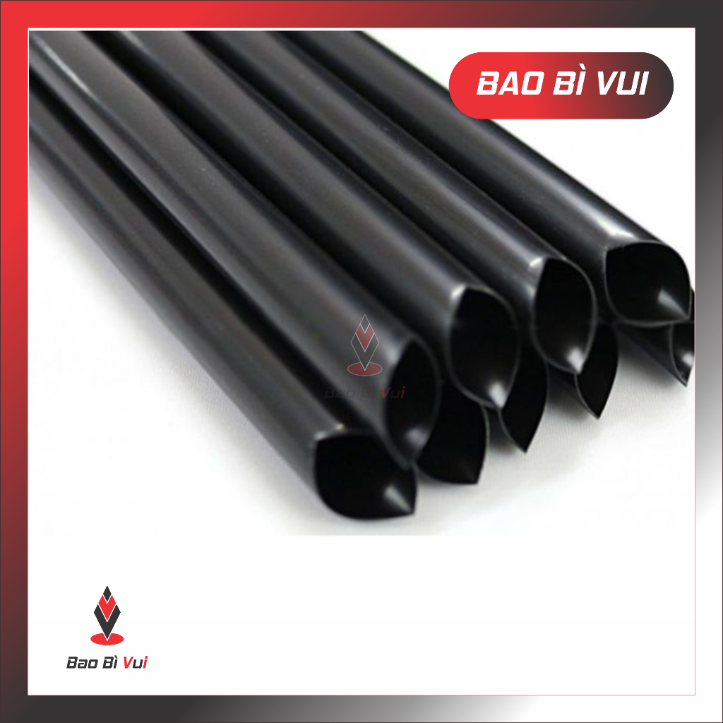 [Sỉ 10 bịch = 5 KG] Ống hút đen cao cấp đa dụng 6mm/8mm/12mm - BAO BÌ VUI