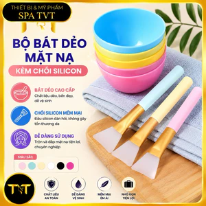 Chổi Silicon Đắp Mặt Nạ, Bát Trộn Mặt Nạ Dẻo, Bộ Dụng Cụ Spa Chuyên Dùng Cho Cá Nhân & Spa