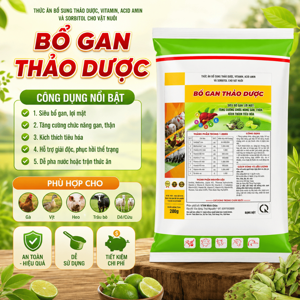 Giải độc gan, thận , bổ nội tạng 1kg cho uống, trộn thức ăn, giải độc, tăng cường chức năng gan thận