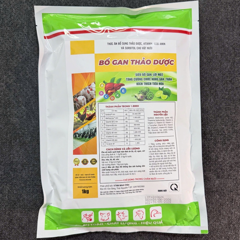 Giải độc gan, thận , bổ nội tạng 1kg cho uống, trộn thức ăn, giải độc, tăng cường chức năng gan thận