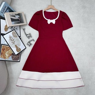 Đầm Mặc Tết BigSize Nữ Dáng Ngắn & Dài, Tay Ngắn Cổ Nơ, Chất Liệu Ruby Hàn Mềm Mát 58-92kg A692-A693