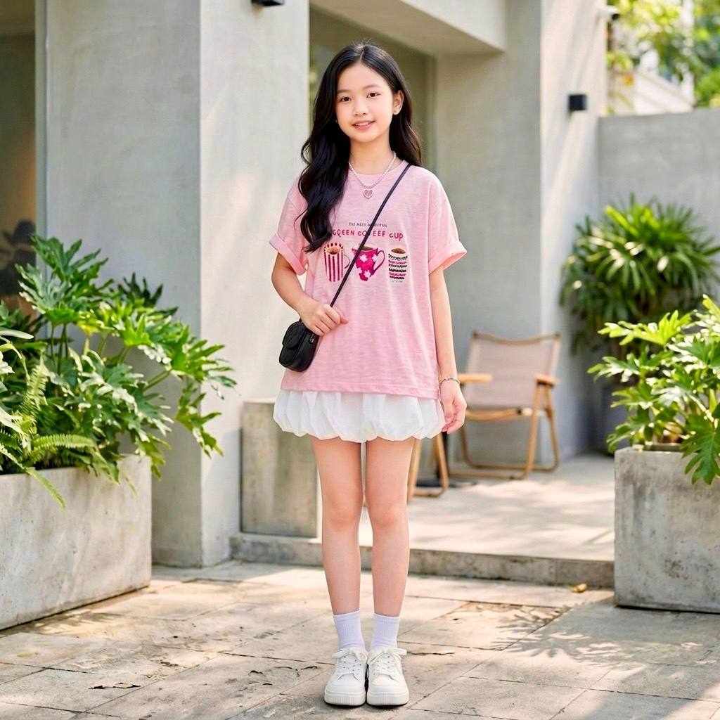 Áo cotton giấy cho bé gái size đại BEESHOP H26095