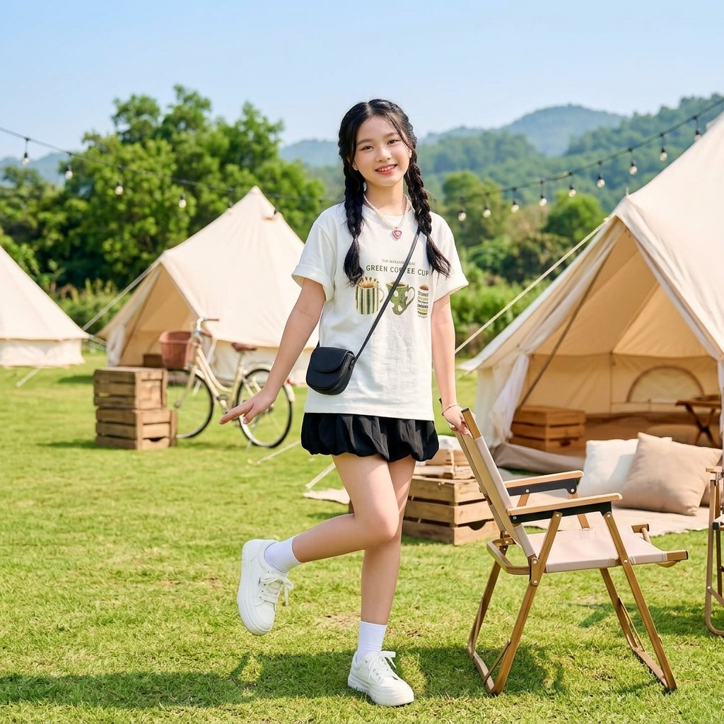 Áo cotton giấy cho bé gái size đại BEESHOP H26095