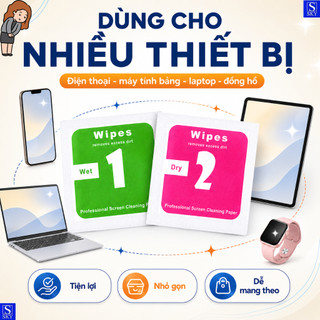 [QUÀ TẶNG GIẤY LAU] Khăn lau 1 và 2 mếng lau vệ sinh màn hình điện thoại [VIP4]