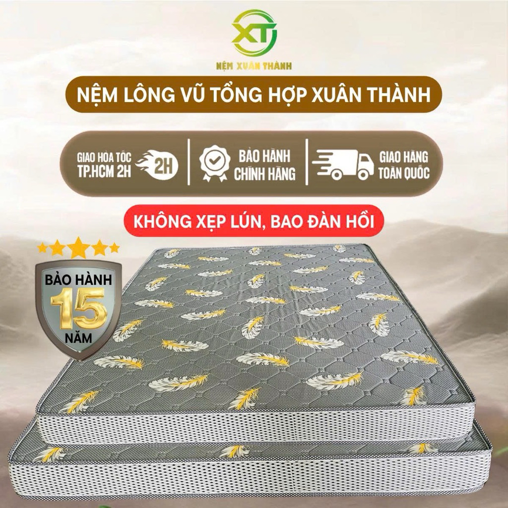 ( giao toàn quốc ) nệm Tổng Hợp LÔNG VŨ cao cấp Xuân Thành đầy đủ kích thước