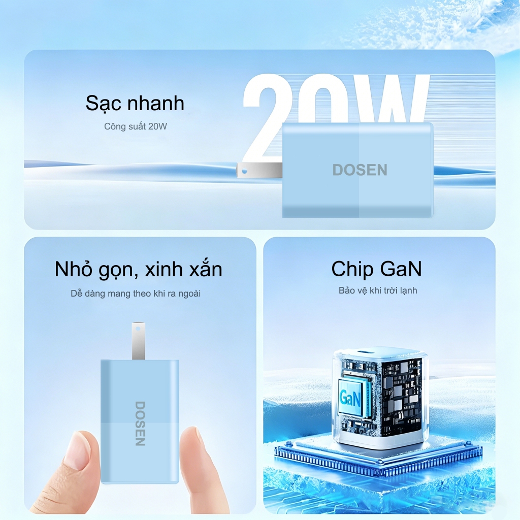 Dosen Bộ Củ Cáp Sạc Nhanh 20W An Toàn Ổn Định- Bảo Vệ Thiết Bị- Không Nóng Máy- Có Chống Nổ | BigBuy360 - bigbuy360.vn