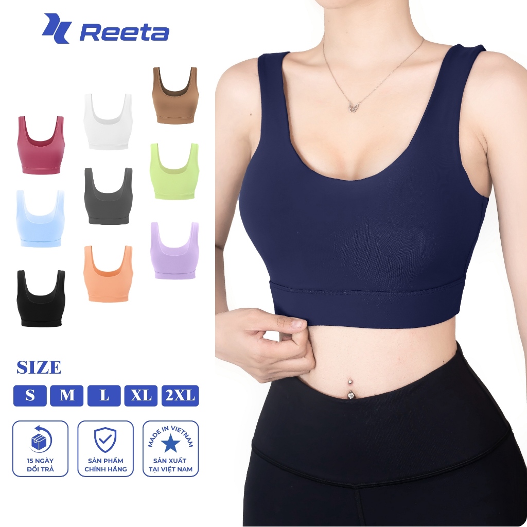 Áo Bra Thể Thao Nữ Có Mút Ngực Reeta Basic Tập Gym,Yoga Nhiều Màu Chất Vải Co Giãn,Thoáng Khí – A027