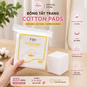 Bông Tẩy Trang Cotton Pads 222 Miếng 3 Lớp Mềm Mịn Không Xơ