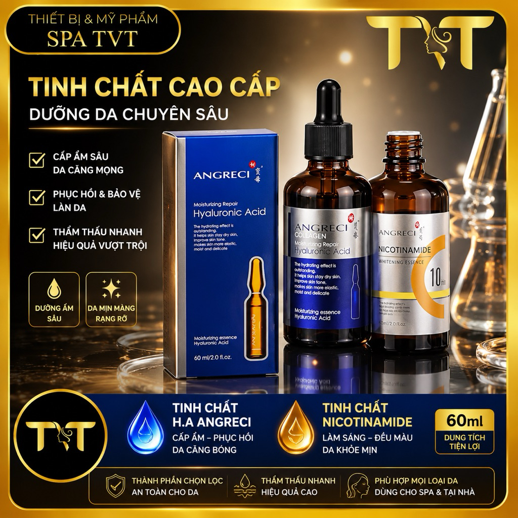 Tinh Chất Angreci 60ml H.A Collagen Dưỡng Ẩm Hoặc Nicotinamide Làm Sáng Da, Căng Bóng, Săn Chắc Da