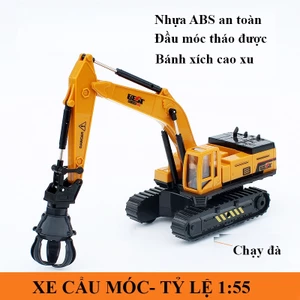 Đồ chơi mô hình xe cẩu móc bánh xích cao su quay 360 độ bằng nhựa ABS cứng cáp, di chuyển linh hoạt, nhiều màu