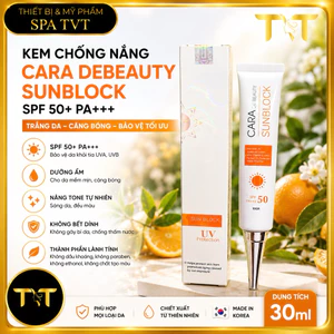 Kem Chống Nắng Cara Debeauty SPF50+ PA+++ 30ml Trắng Da Căng Bóng Dưỡng Ẩm Hàn Quốc