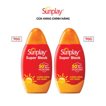 [VB] Combo 2 Kem chống nắng Sunplay cực mạnh, ngừa đen sạm da hiệu quả dạng sữa Sunplay Super Block SPF 50+, PA++++ 70g