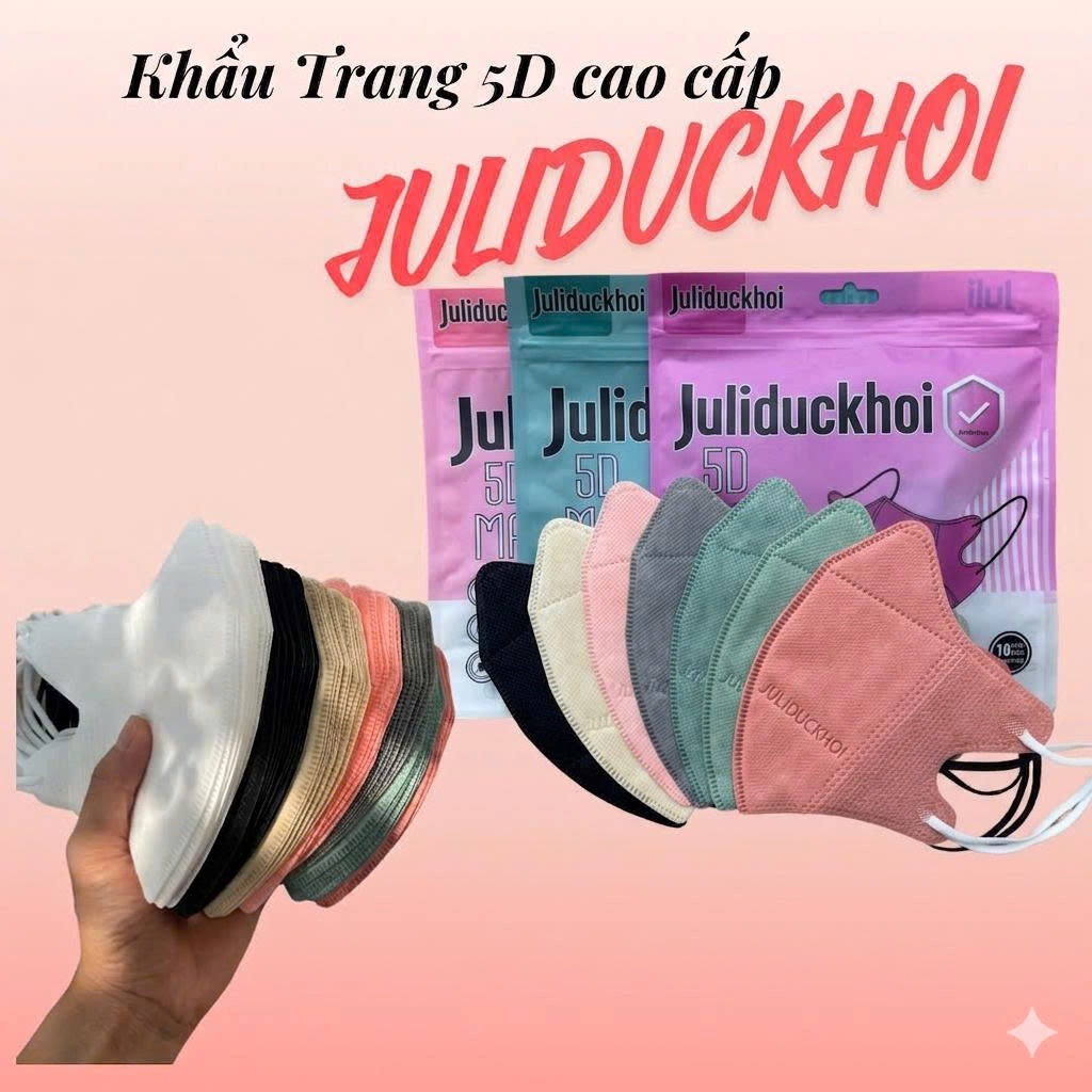[Mua 100 chiếc tặng 20c] Khẩu Trang 5D JULIDUCKHOI,5D MASK Kháng Khuẩn,nhiều Màu Lạ Siêu Đẹp