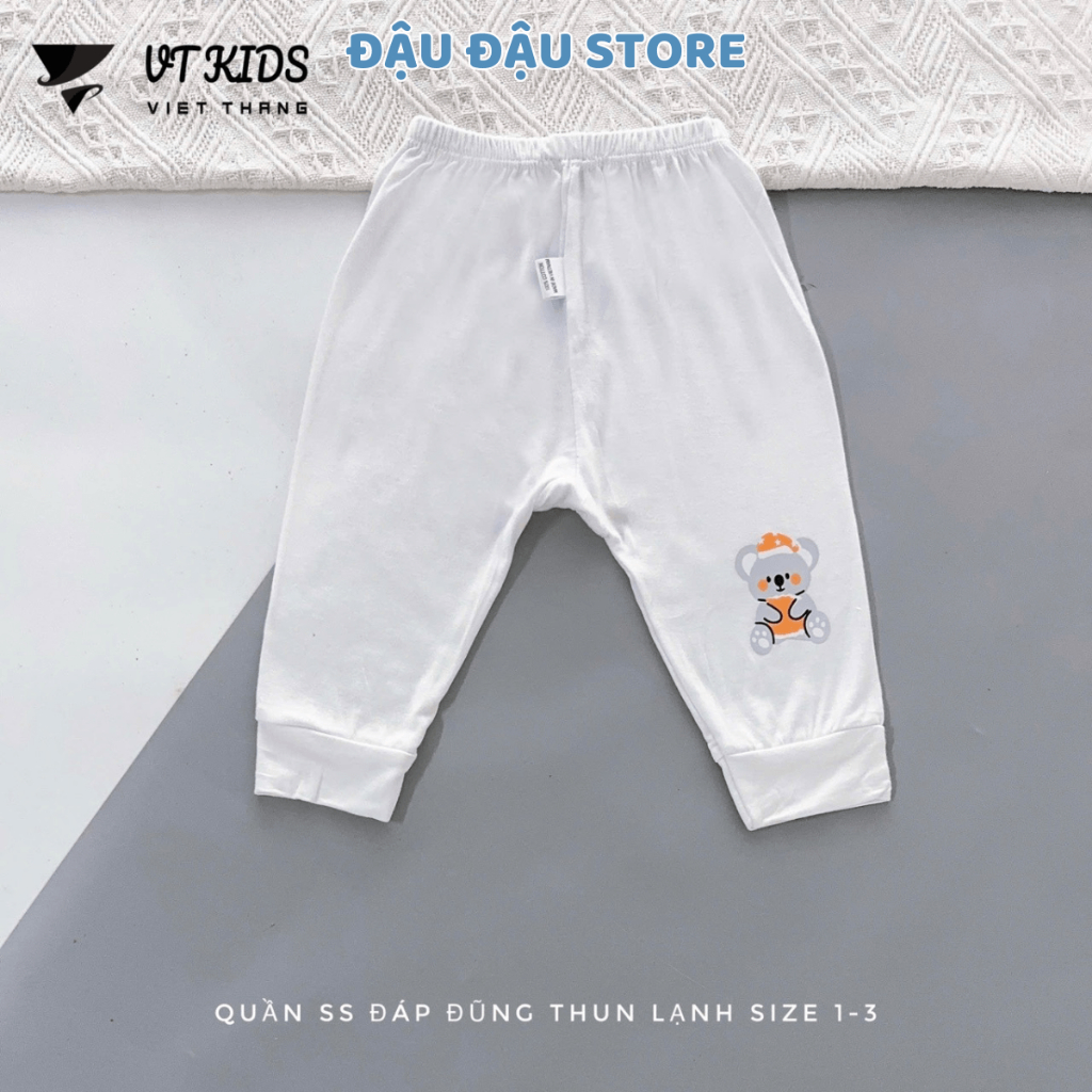 Set 5/10 quần dài quần chục thun lạnh đáp đũng bỏ bỉm cho bé gái bé trai 3-9kg vải mềm mịn [QDL68] Đậu Đậu Store