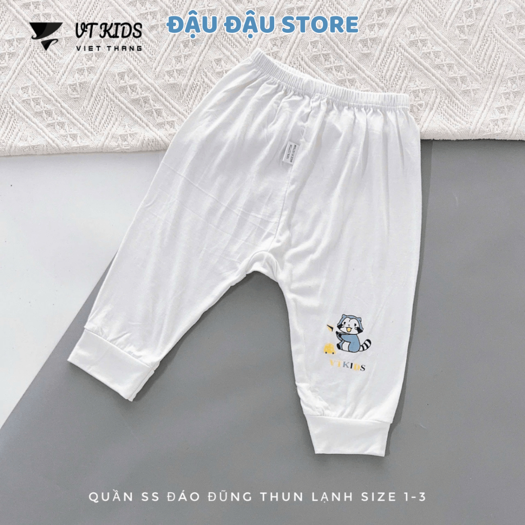 Set 5/10 quần dài quần chục thun lạnh đáp đũng bỏ bỉm cho bé gái bé trai 3-9kg vải mềm mịn [QDL68] Đậu Đậu Store