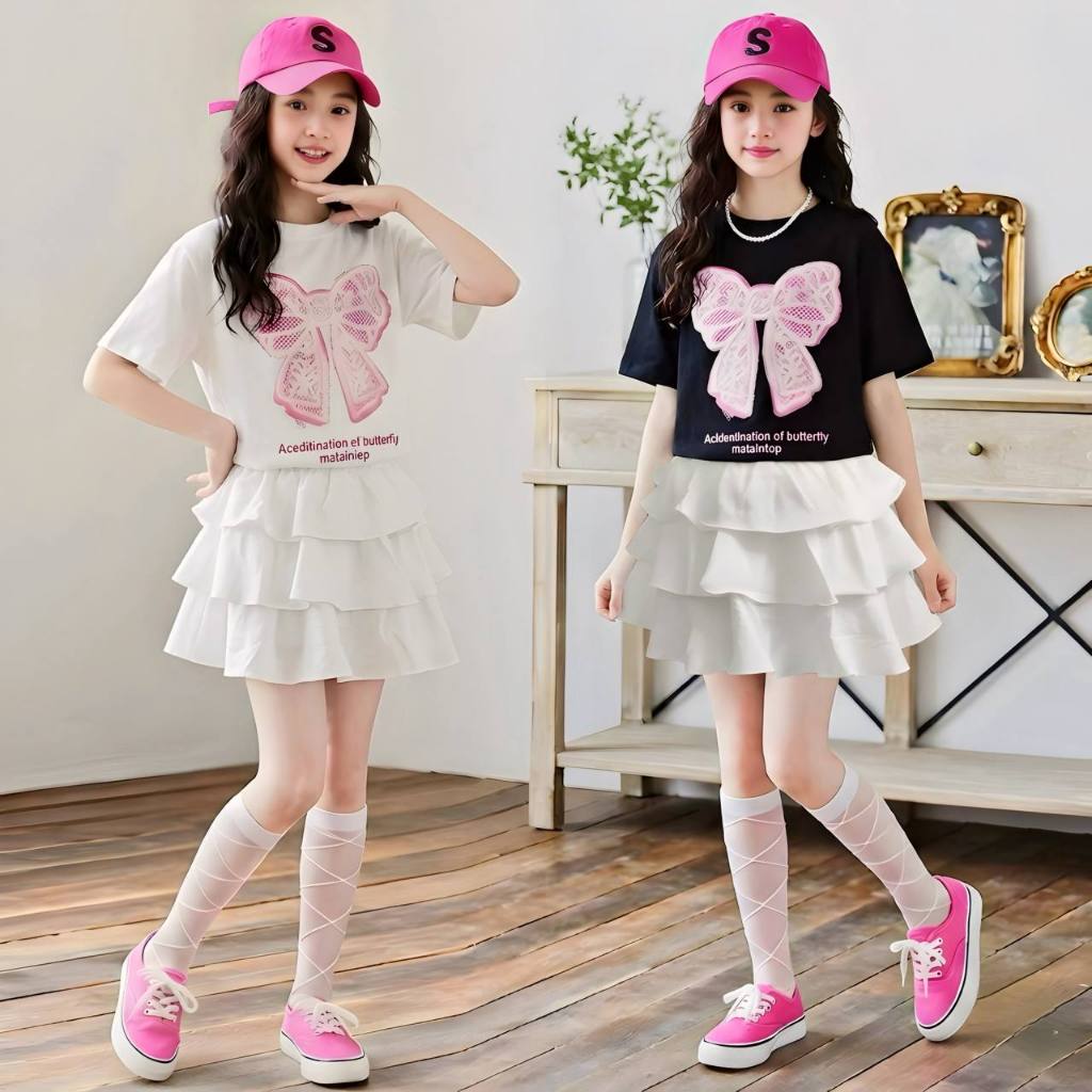 Chân váy trắng xếp tầng cho bé gái size đại BEESHOP H26099