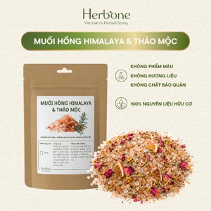 Muối Hồng Himalaya Ngâm Chân, Tắm Thảo Mộc HERBONE Thiên Nhiên Hỗ Trợ Thư Giãn Ngủ Ngon 500g