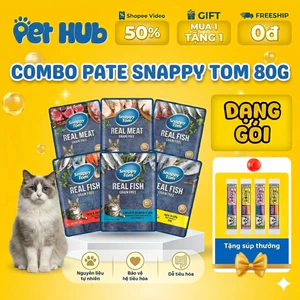 COMBO 20-10-5 Gói Pate Mèo Snappy Tom Gói 85g Cho Mèo Từ Thịt Cá Thật