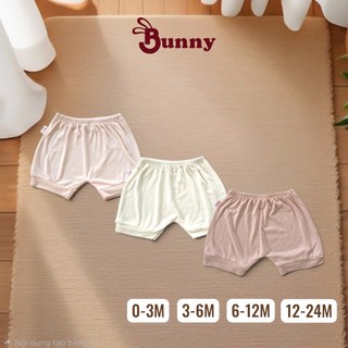 (0-24M) Combo 3 quần đùi mặc tã Bunnybaby chất thun lụa mềm siêu co giãn. Bubbybaby-GV