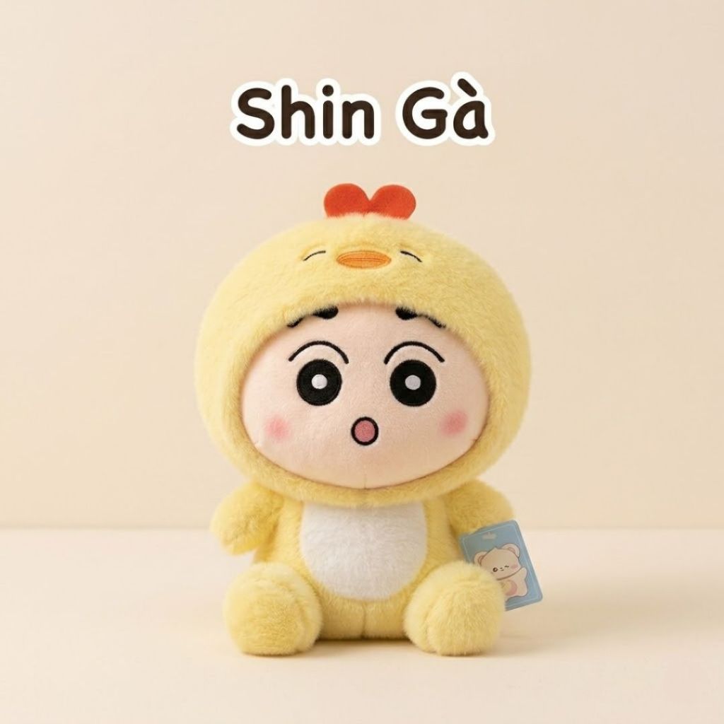 Gấu bông shin chan cosplay động vật kích thước 25Cm chất liệu lông thỏ mềm mại làm quà tặng cho bé