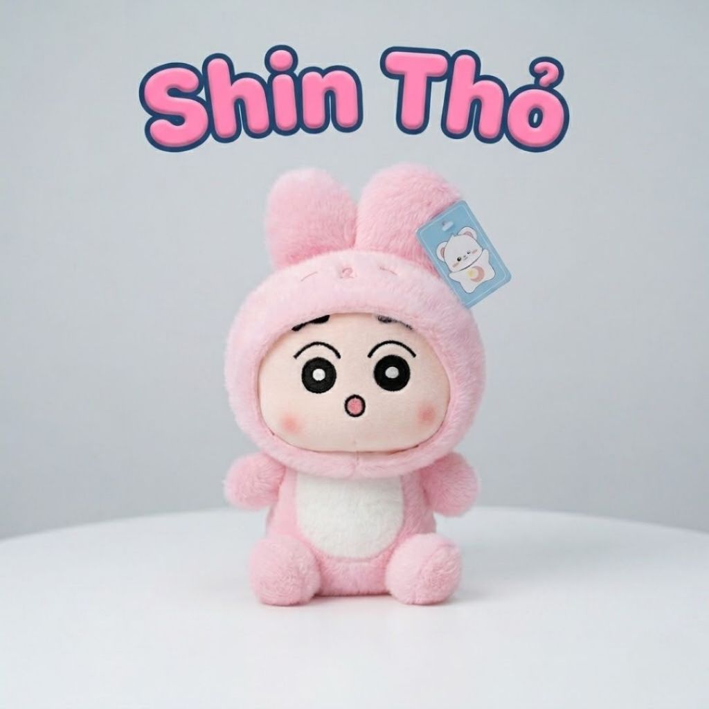 Gấu bông shin chan cosplay động vật kích thước 25Cm chất liệu lông thỏ mềm mại làm quà tặng cho bé