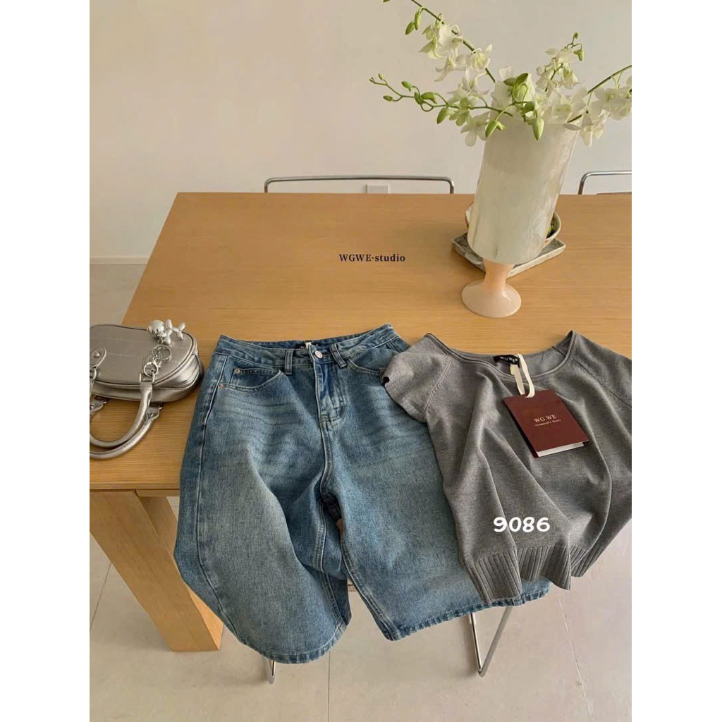 QUẦN BAGGY LỬNG JEAN NGỐ  XANH WGWE 9086