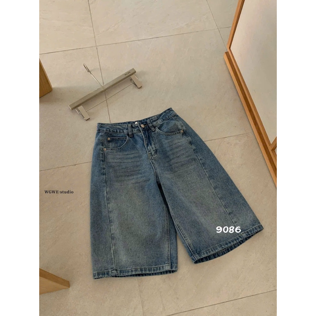 QUẦN BAGGY LỬNG JEAN NGỐ  XANH WGWE 9086
