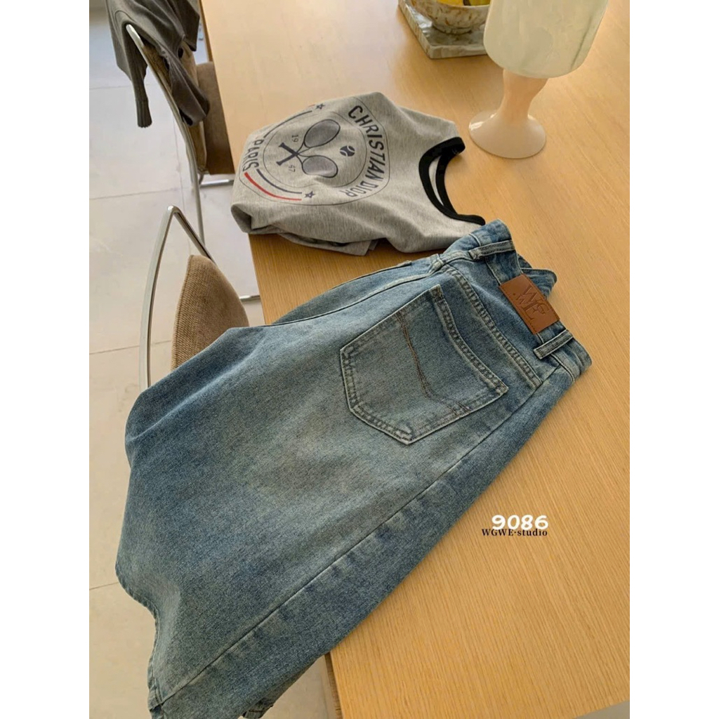 QUẦN BAGGY LỬNG JEAN NGỐ  XANH WGWE 9086