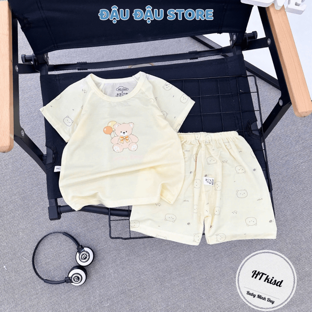 Set 2/3 bộ cộc tay cài vai thun petit mềm mịn cho bé trai bé gái 4-14kg MD-CV11 - Đậu Đậu Store