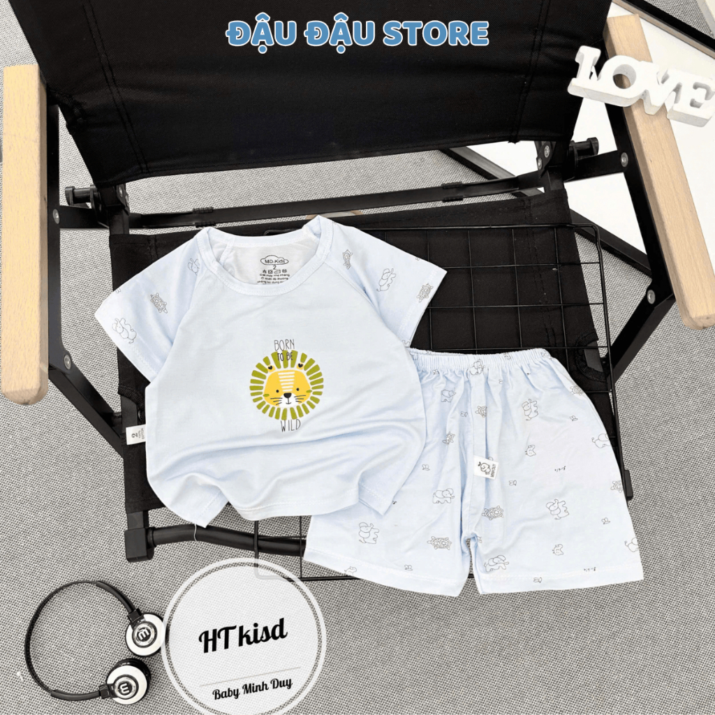 Set 2/3 bộ cộc tay cài vai thun petit mềm mịn cho bé trai bé gái 4-14kg MD-CV11 - Đậu Đậu Store