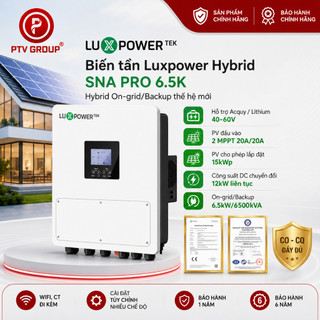 Biến Tần LuxPower Hybrid SNA PRO 6.5K | Hòa Lưới Bám Tải Độc Lập Lưu Trữ  | PTH GROUP | BH 6 Năm