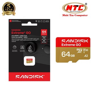 [MẪU MỚI] Thẻ nhớ MicroSDXC SanDisk Extreme GO 64GB V30 U3 A2 đọc 170MB/s ghi 90MB/s - hỗ trợ 4K UHD