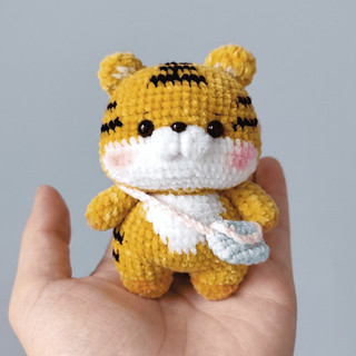 Móc Khóa Len Lendo Hổ Đeo Cặp Xách Handmade Crochet Quà Tặng Phụ Kiện Balo Móc Chìa Khóa