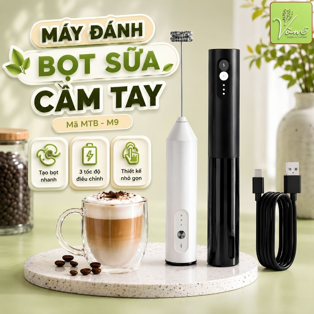 ( Sạc Pin ) Máy Đánh Bọt Sữa Cầm Tay 3 Tốc Độ Công Suất Mạnh Pin Sạc USB Đa Năng Tạo Bọt Cà Phê Latte Matcha Đánh Trứng