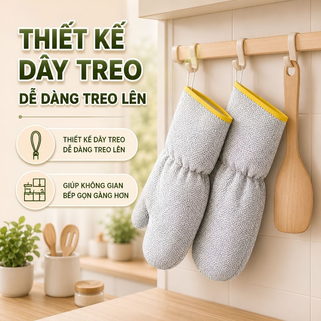 Găng Tay Vệ Sinh Đa Năng Nhà Bếp VÒM DECOR , Tạo Bọt Nhanh, Làm Sạch Hiệu Quả, Ngăn Bẩn & Hóa Chất, Không Bám Mùi
